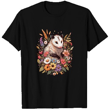 Discover Cottagecore Opossum In Wild Flower Field T-Shirts