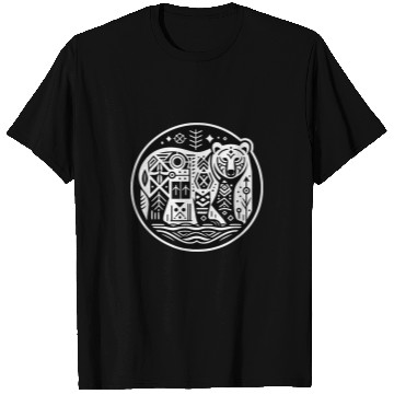 Discover Bear Pet Pacific Northwest Native American Indian Style Grizzly Bear 3 T-Shirts