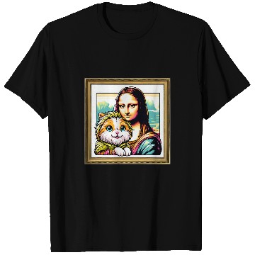 Discover Lion Pet Humor Mona Lisa With Lionhead Rabbit T-Shirts