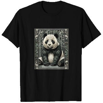 Discover Panda Pet Giant Panda Artwork Elegant Tapestry Motif Style T-Shirts