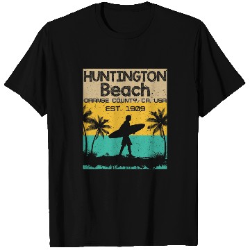 Discover Huntington Beach Surf City Distressed vintages Novelty T-Shirts
