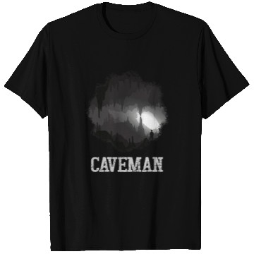 Discover Caveman Explorer Exploring Cave T-Shirts