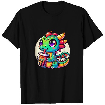 Discover Dragon Pet Kawaii Dragon Anime Boba Tea Bubble Milk Tea Kids T-Shirts