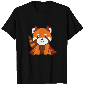 Discover Panda Pet Red Panda Halloween Cute Devil Costume Halloween 2 T-Shirts