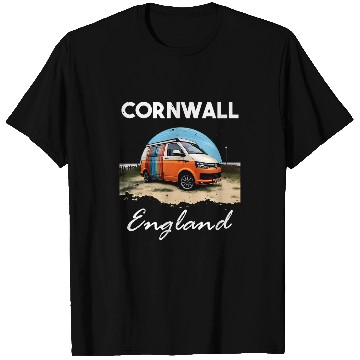 Discover Cornwall Design Cornwall Wanderlust Camper T-Shirts