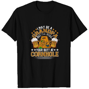 Discover Beer Fun Cool Cornhole Grandpa Drinking Beer For Cornhole Player Dad 6 T-Shirts