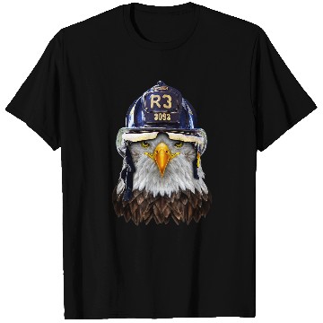 Discover Firefighter Job Bald Eagle in Firefighter Helmet T-Shirts