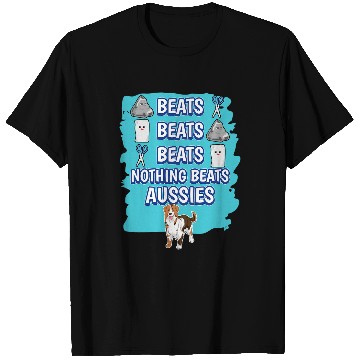 Discover Aussies Rock Paper Scissors Game Australian Shepherd T-Shirts