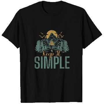 Discover Camping Keep It Simple Sunset Forest Woods Mountain Campers T-Shirts