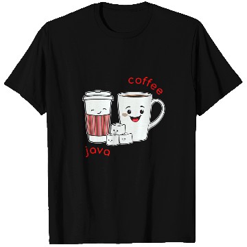 Discover Coffee Fun Parallel Coffee Cups His and Hers Coffee Java Art T-Shirts