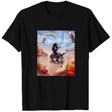 Discover Bear Pet Gorilla Riding Bear With Chicken Nuggets And Cola T-Shirts