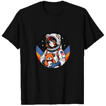 Discover Bear Pet Contemporary Astronaut Girl and Space Teddy Bear Pop Art T-Shirts