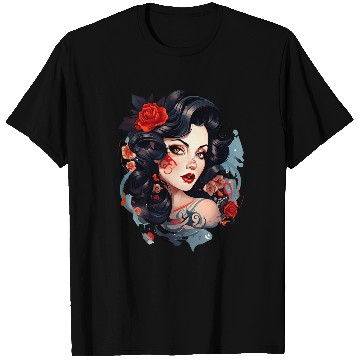 Discover Chicano Girl Mexico Flowers Death Pretty 4 T-Shirts