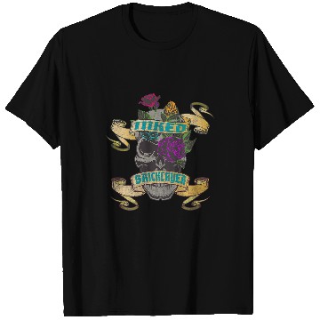 Discover Bricklayer Job Inked Skull Tattoo Backside Design T-Shirts