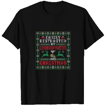 Discover Wines Fun Easily Distracted By Lemon Drop Mantini Christmas Cocktails T-Shirts
