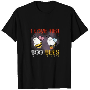 Discover I Love Her Boo Bees Funny Couples Halloween T-Shirts