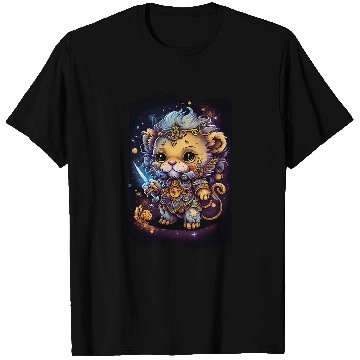 Discover Lion Pet Chibi Style Kids Cute With Celestial Elements T-Shirts