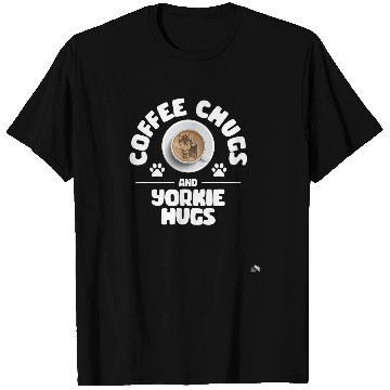 Discover Coffee Fun Chugs Yorkie Hugs Dog Lovers with Paw Prints T-Shirts