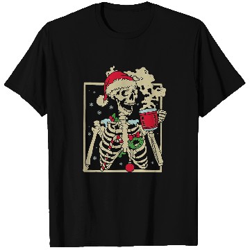 Discover Coffee Fun christmas Skeletons coffee hot chocolate lovers T-Shirts