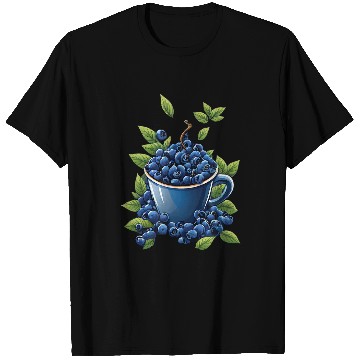 Discover Coffee Fun Blueberry Coffee Cup Farmer Blueberries Berry Healthy Fruit T-Shirts