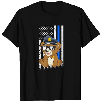 Discover Police Job Bear Back the Blue Law Enforcement Appreciation T-Shirts