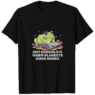 Discover Hot Chocolate Warm Blankets Good Books Reading Bookworm 1 T-Shirts