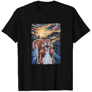 Discover Squirrel Pet Expressionist Scream Squirrel Lovers Artistic T-Shirts