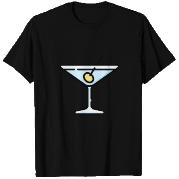 Discover Martini Glass Green Olive Bartender Vodka Gin Cocktail Drink 21 T-Shirts