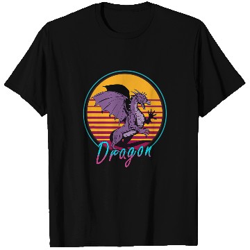 Discover Dragon Pet Retrowave 80s Dragon Rad Throwback 1980s Nostalgia T-Shirts