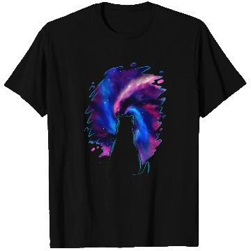 Discover Cosmic Cat Staring Into Outer Space Cat Lover Gift T-Shirts