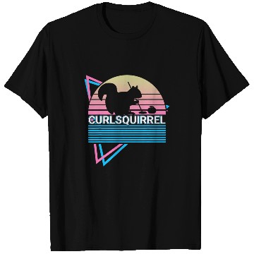 Discover Curling Stone Curling Player Retro Curlsquirrel T-Shirts