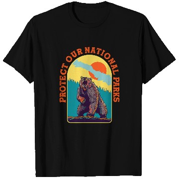 Discover Bear Pet Protect Our National Parks Roaring Grizzly Bear T-Shirts