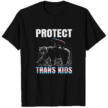 Discover Bear Pet Protect Trans Kids Transgender Pride Flag Mama Bear T-Shirts