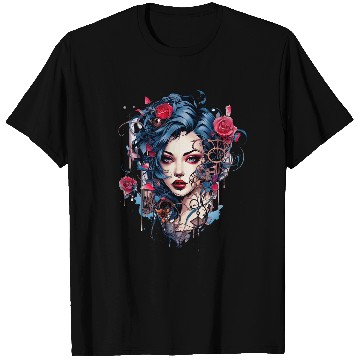 Discover Chicano Girl Mexico Flowers Death Pretty 15 T-Shirts