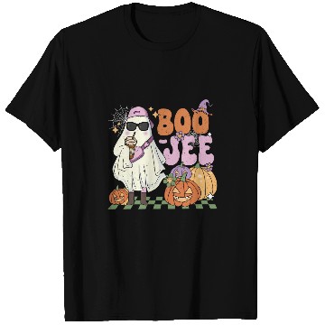 Discover Coffee Fun Boojee ghosts Drinking Coffee Spooky Halloween Pumpkin T-Shirts