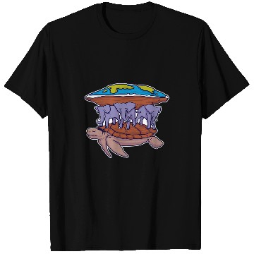 Discover Turtle Pet Flat Earth Turtle Funny Space Conspiracy Theory T-Shirts