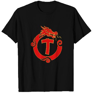 Discover Dragon Pet Chinese New Year Dragon Monogram T T-Shirts