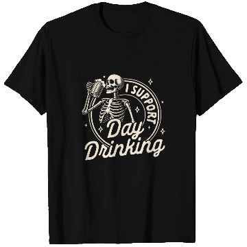 Discover Beer Fun Drinking Party Skeletons I Support Day Drinking T-Shirts