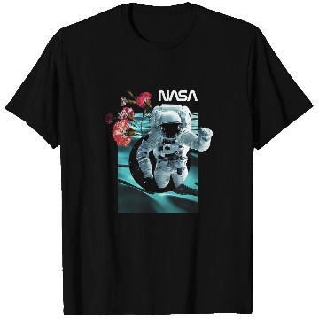Discover NASA Astronaut Space Walk vintages Floral Collage Poster T-Shirts