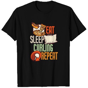 Discover Eat Sleep Curling Repeat Curling 1 T-Shirts