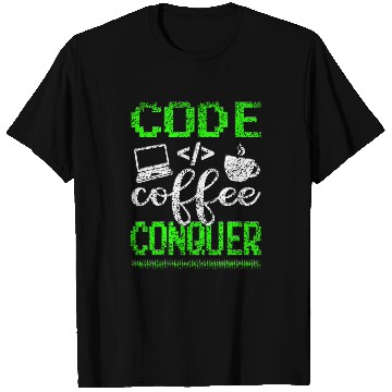 Discover Coffee Fun Code Coffee Conquer Bootstrap Bootstrapping Indie hackers 2 T-Shirts