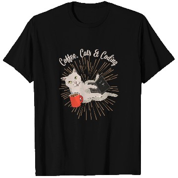 Discover Coffee Fun Coding Cats and Coffee Software Developer T-Shirts