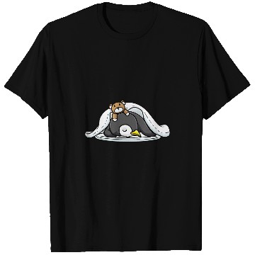 Discover Penguin Pet Funny Napping Penguin With Stuffed Animal Sleeping Sleep T-Shirts
