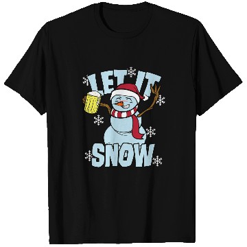 Discover Beer Fun Drinking Snowman Let It Snow T-Shirts