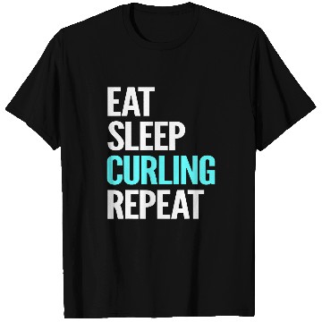 Discover Eat Sleep Curling Repeat Devoted Supporter Gift T-Shirts