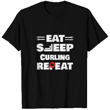 Discover Eat Sleep Curling Repeat Curling T-Shirts