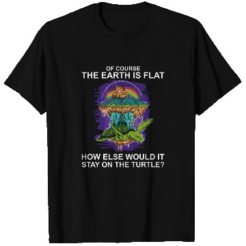 Discover Turtle Pet Flat Earth Turtle Flat Earther T-Shirts