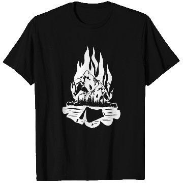Discover Hiking Campfire Fireplace Fires Bowl Bonfire Camping T-Shirts