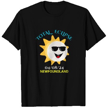 Discover Newfoundland Funny Sun Moon Total Solar Eclipse 040824 T-Shirts