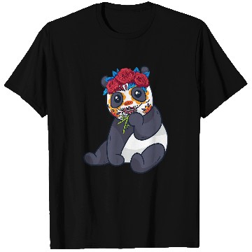 Discover Panda Pet Mexican Panda with Flowers Bamboo T-Shirts